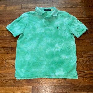 NWOT! Polo by Ralph Lauren, Men’s Green Tie Dye Polo, Size Medium.